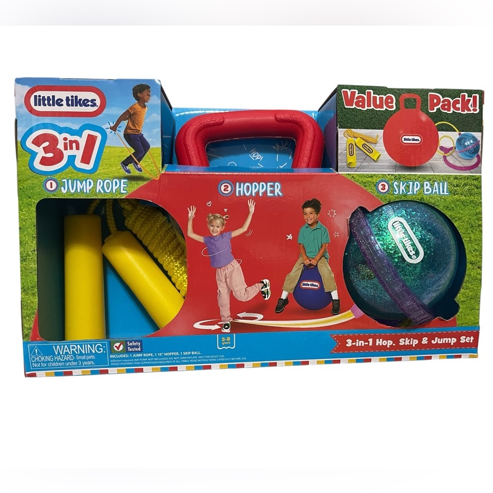 💙💙🌼 NIB LITTLE TIKES. 3-in-1 Hop, Skip & Jump Set - Red, Blue, Yellow